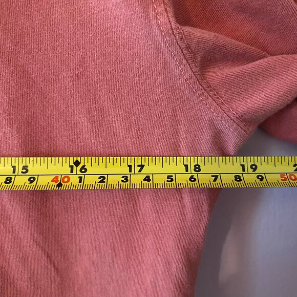 Life Is Good Women's size Medium Pink Red Long Sleeve Shirt Green Heart Cotton - Picture 7 of 9